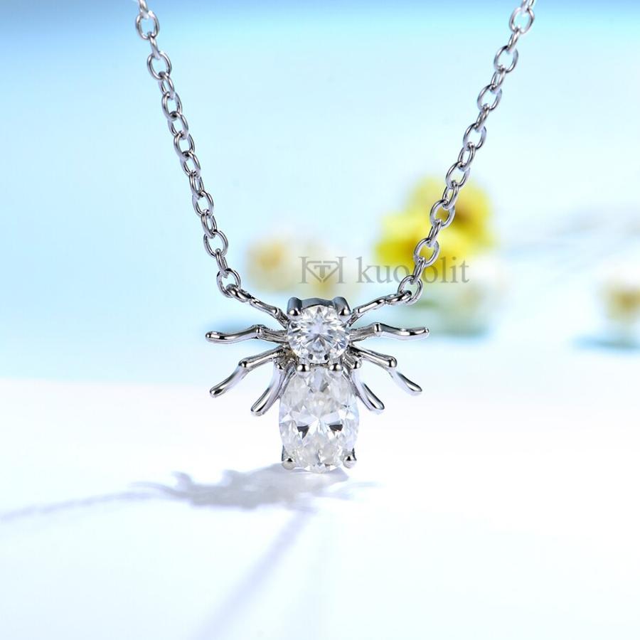 ペンダント ネックレス ゴールド チェーン レディース 女性 18K 14K 10K ソリッド スパイド モイサナイト 1.3CT_2