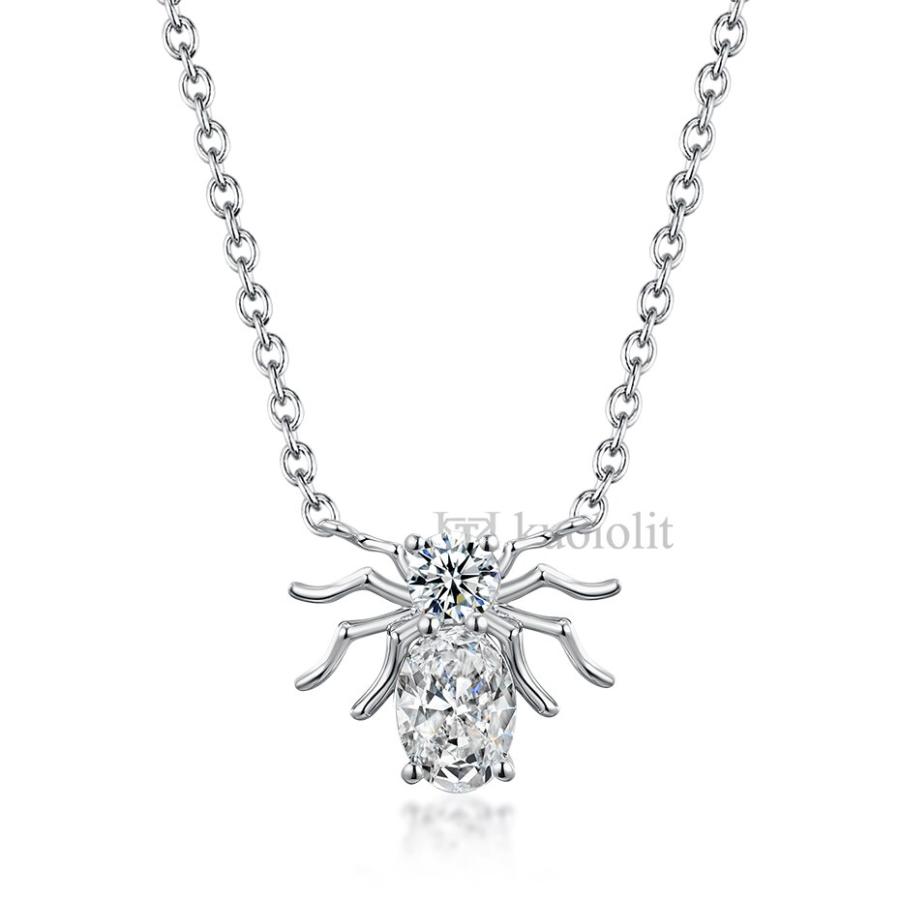 ペンダント ネックレス ゴールド チェーン レディース 女性 18K 14K 10K ソリッド スパイド モイサナイト 1.3CT_5