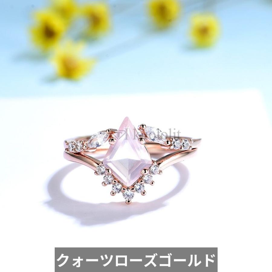 指輪 リング シルバー ストーン レディース 女性 ナチュラル アメジスト ローズ クオーツ ジェムストーン セット ソリッド 925_8