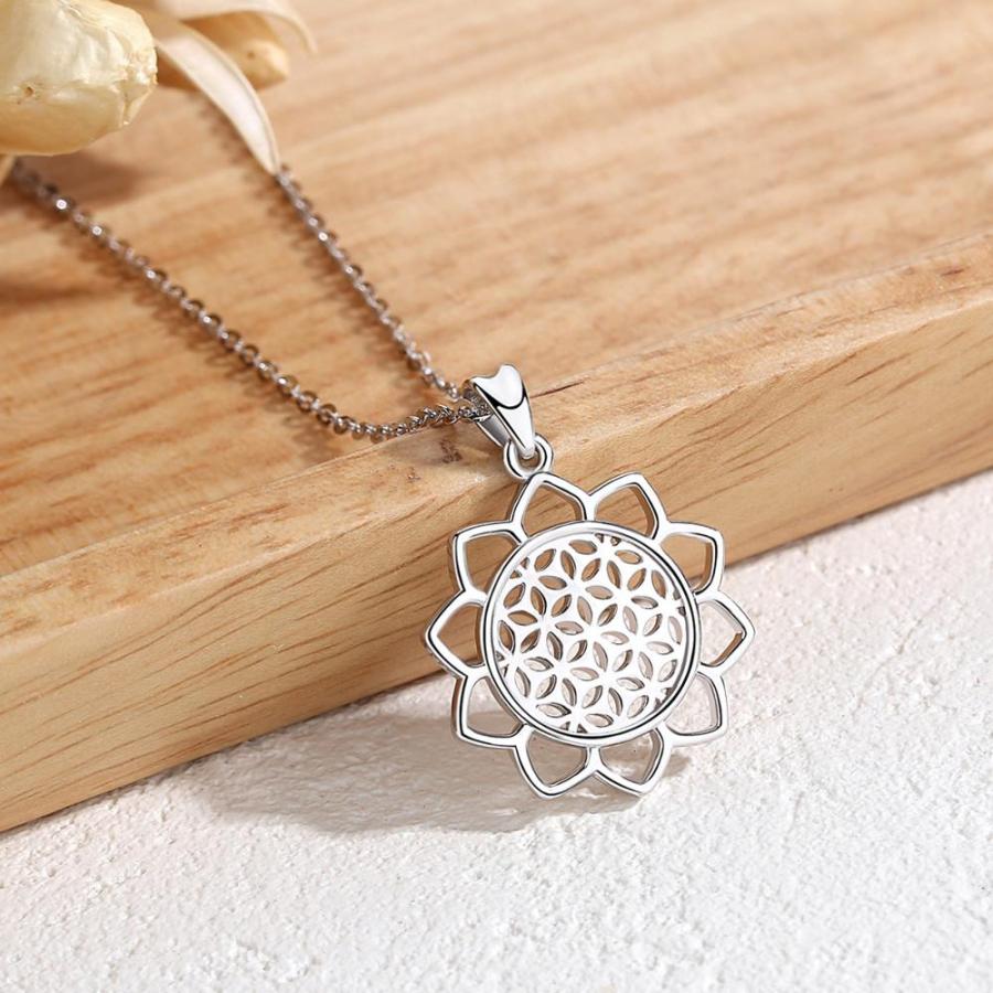 ペンダント ピアス ネックレス 花 フラワー シルバー ドロップ リング レディース 女性 925 スター 星リング ライフ ジュエリー セット 幾何学_2