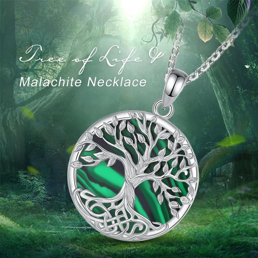ペンダント ネックレス 緑 グリーン シルバー プラント リング 木の葉 リーフ 植物 レディース 925 スターリング 木 ツリー