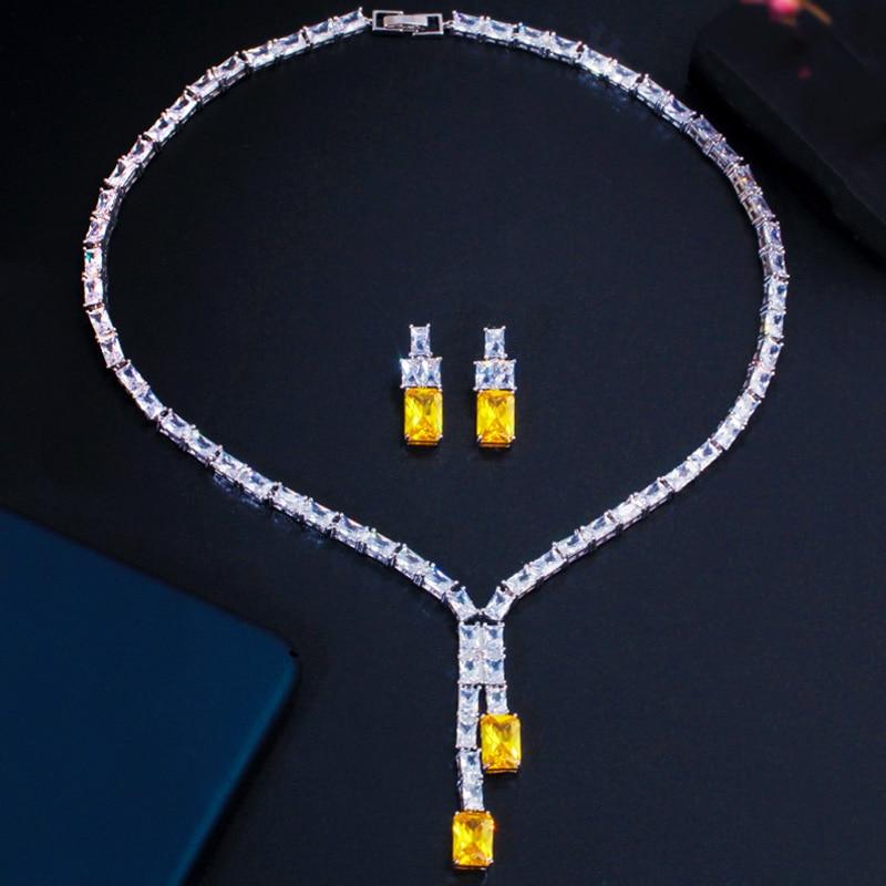 ペンダント ピアス ネックレス 黄 イエロー アフリカ ストーン ロング レディース 女性 素敵 アフリカン CZ 結婚式 ウェディング_4