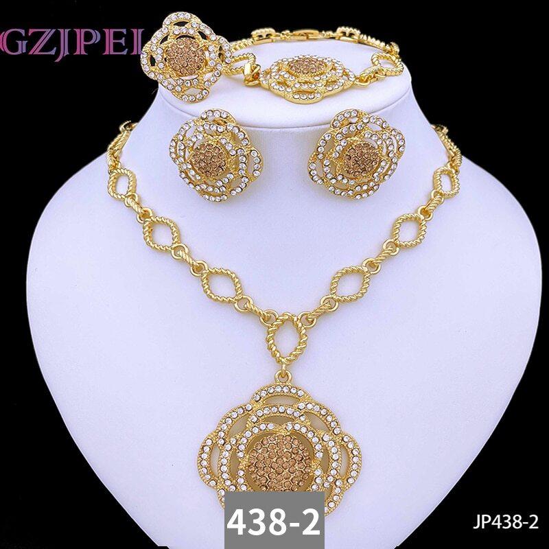 ペンダント ピアス 指輪 リング ブレスレット ネックレス 花 フラワー イタリア ゴールド レディース プレート ジュエリー セット ファッション_7