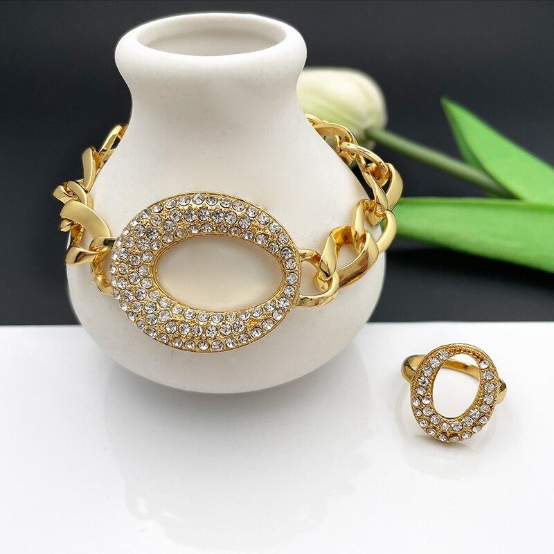 ペンダント ネックレス ゴールド レディース 女性 ジュエリー セット ファッション 18K プレート 大きい 結婚式 ウェディング パーティ ギフト_3
