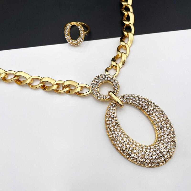 ペンダント ネックレス ゴールド レディース 女性 ジュエリー セット ファッション 18K プレート 大きい 結婚式 ウェディング パーティ ギフト_5