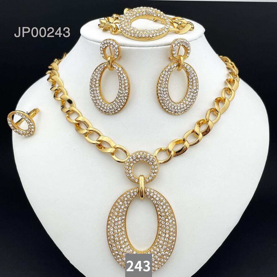 ペンダント ネックレス ゴールド レディース 女性 ジュエリー セット ファッション 18K プレート 大きい 結婚式 ウェディング パーティ ギフト_6