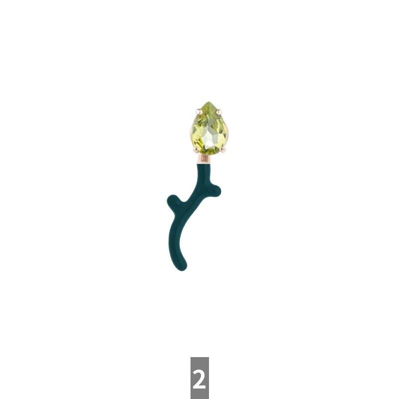ピアス レインボー ジルコニア シルバー プラント リング 木の葉 リーフ 植物｜finejewelrys｜08