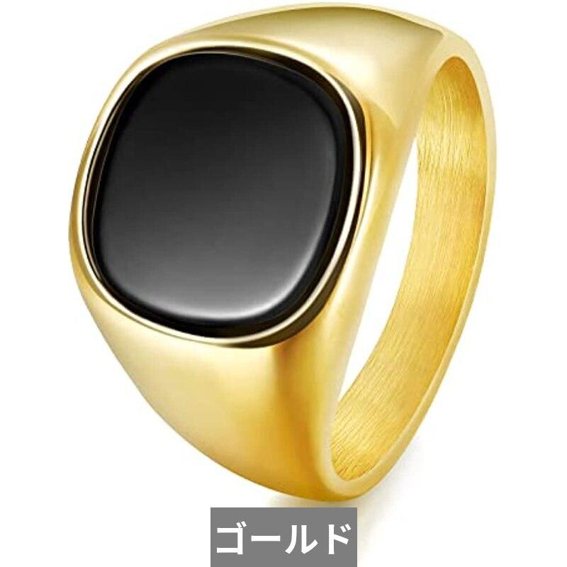 ゴールドリング 黒い石 シンプルデザイン 指輪 リング 黒 ブラック ゴールド シルバー オニキス レディース
