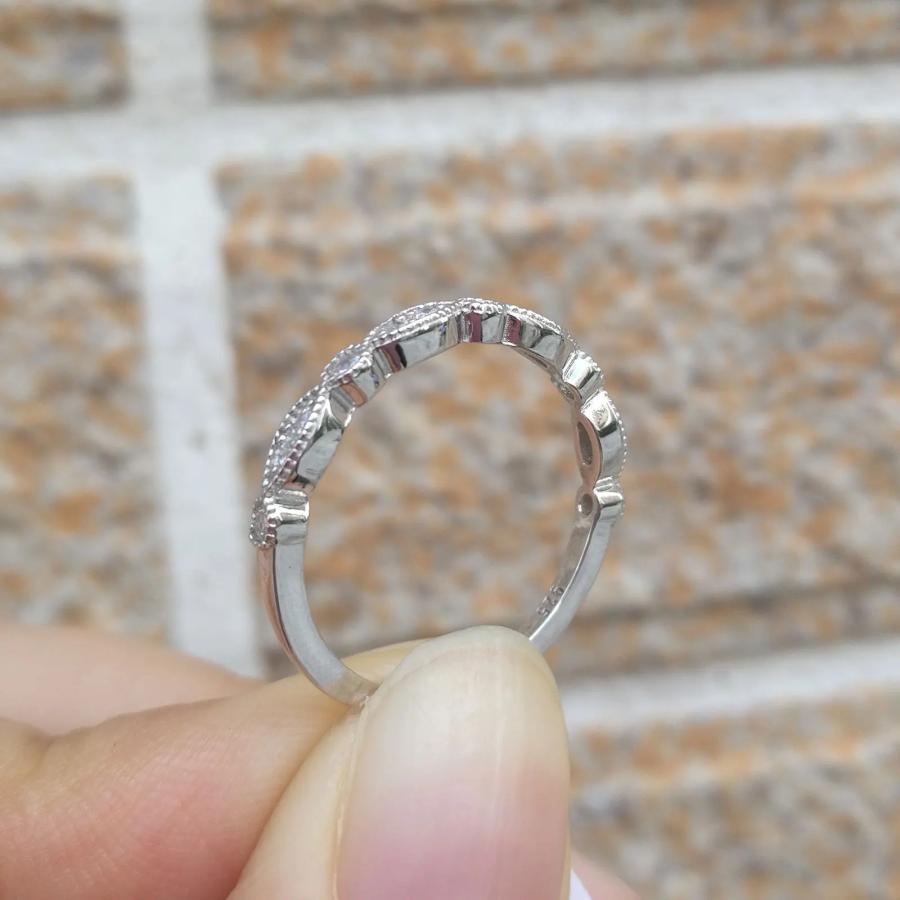 指輪 リング ジルコニア シルバー ピック レディース 女性 純正 925 スター 星リング 美術 デコ 結婚式 ウェディング 婚約 バンド AAA キュービック ジルコン_3