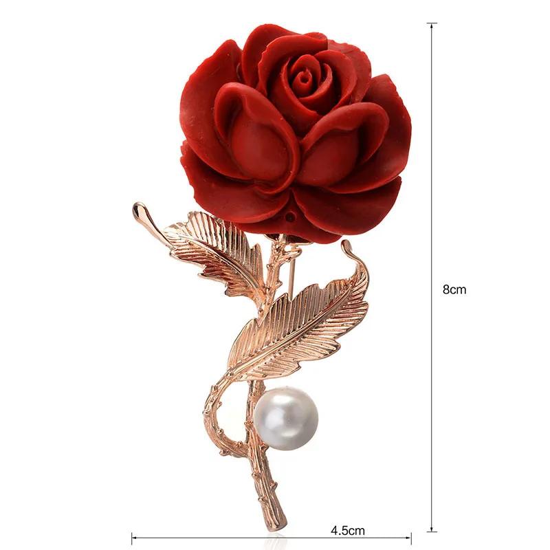 ブローチ オーストリア 花 フラワー クリスタル 赤 レッド ゴールド パール レディース｜finejewelrys｜06