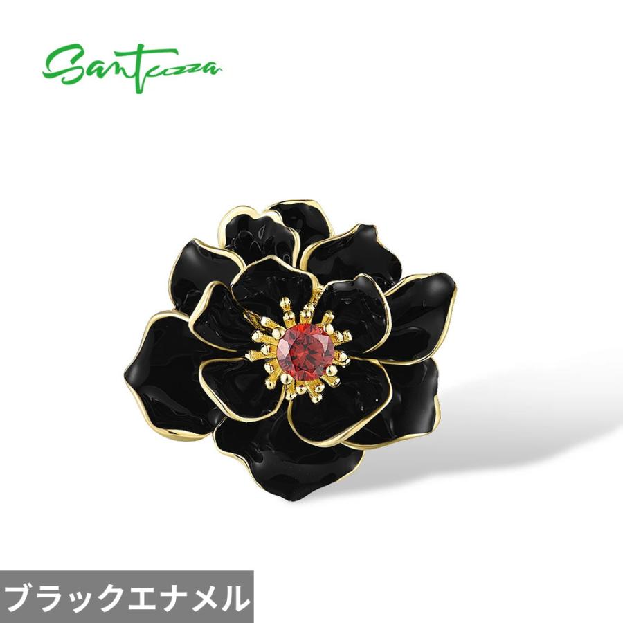 ペンダント 白 ホワイト 黒 ブラック 花 フラワー ガーネット スイレン シルバー プラント リング ハス 植物 レディース 925 スターリング_6