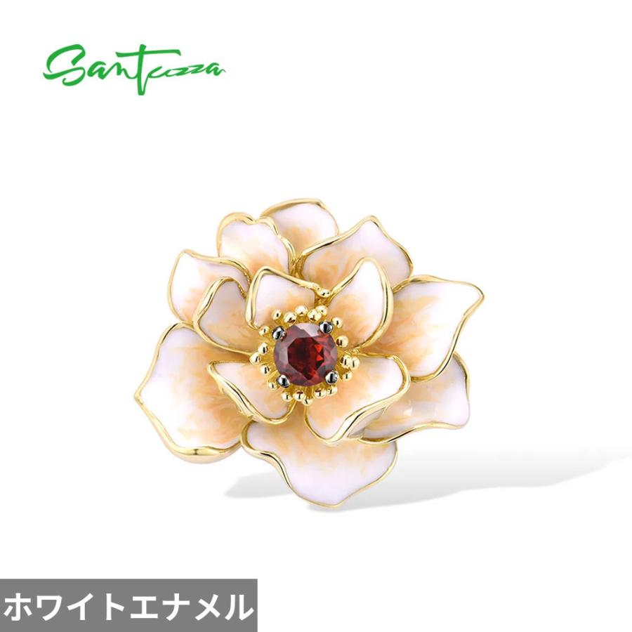ペンダント 白 ホワイト 黒 ブラック 花 フラワー ガーネット スイレン シルバー プラント リング ハス 植物 レディース 925 スターリング_7