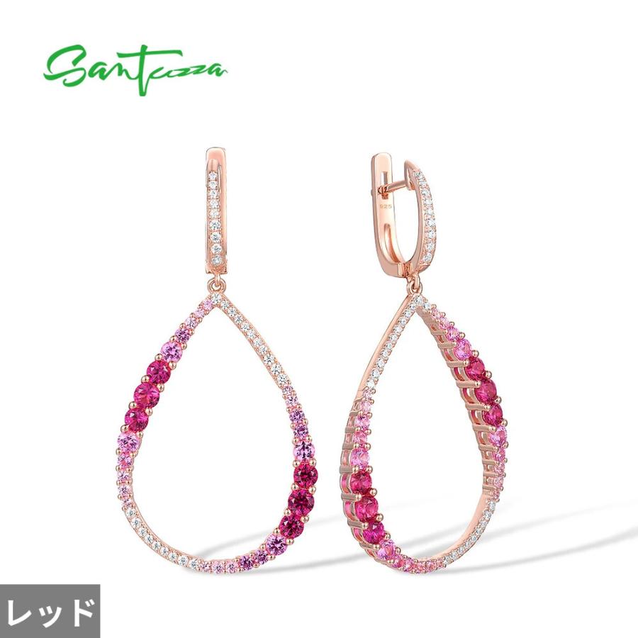 ピアス 白 ホワイト 赤 レッド シルバー ストーン ピンク リング 揺れる レディース ピュア 925 スターリング_6