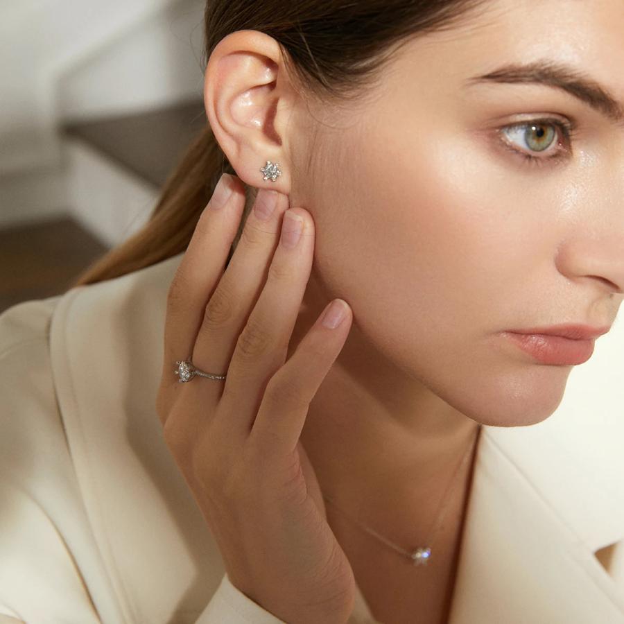 ペンダント ネックレス ダイヤモンド シルバー ラウンド リング レディース 新しい 1ct モイサナイト 結婚式 ウェディング 婚約_1