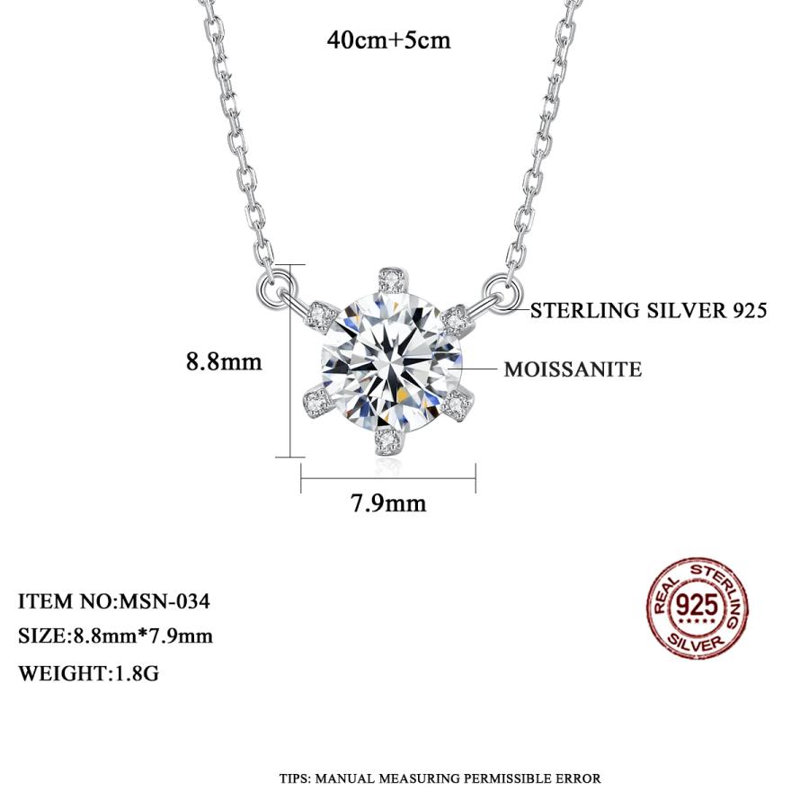 ペンダント ネックレス ダイヤモンド シルバー ラウンド リング レディース 新しい 1ct モイサナイト 結婚式 ウェディング 婚約_2