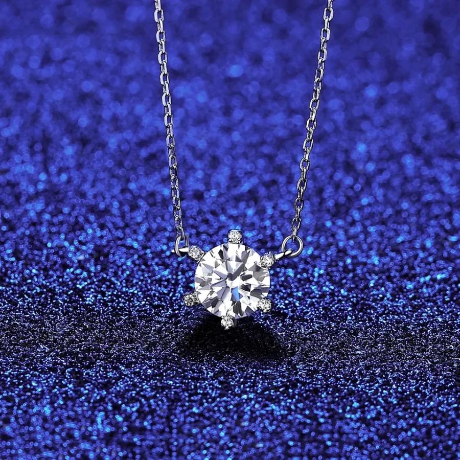ペンダント ネックレス ダイヤモンド シルバー ラウンド リング レディース 新しい 1ct モイサナイト 結婚式 ウェディング 婚約_3