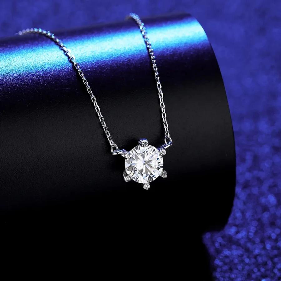 ペンダント ネックレス ダイヤモンド シルバー ラウンド リング レディース 新しい 1ct モイサナイト 結婚式 ウェディング 婚約_4