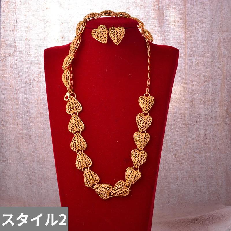 ピアス ネックレス ダイヤモンド ゴールド レディース 新しい カラー 結婚式 ウェディング ジュエリー セット パーティ_6