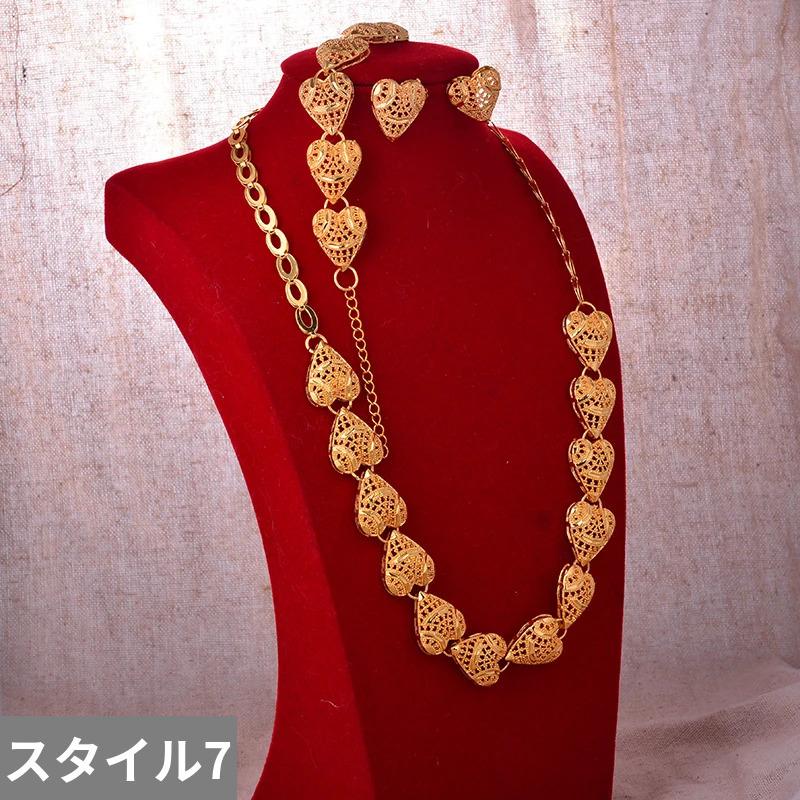 ピアス ネックレス ダイヤモンド ゴールド レディース 新しい カラー 結婚式 ウェディング ジュエリー セット パーティ_11