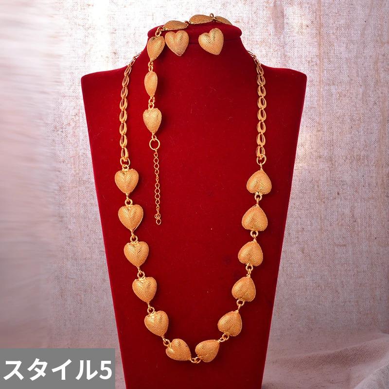 ピアス ネックレス ダイヤモンド ゴールド レディース 新しい カラー 結婚式 ウェディング ジュエリー セット パーティ_9