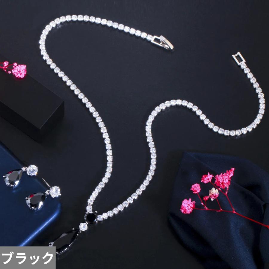 ピアス ネックレス クリスタル 赤 レッド ドロップ 揺れる レディース ファッション 水滴 ウォータードロップ 形 シェープ CZ_8
