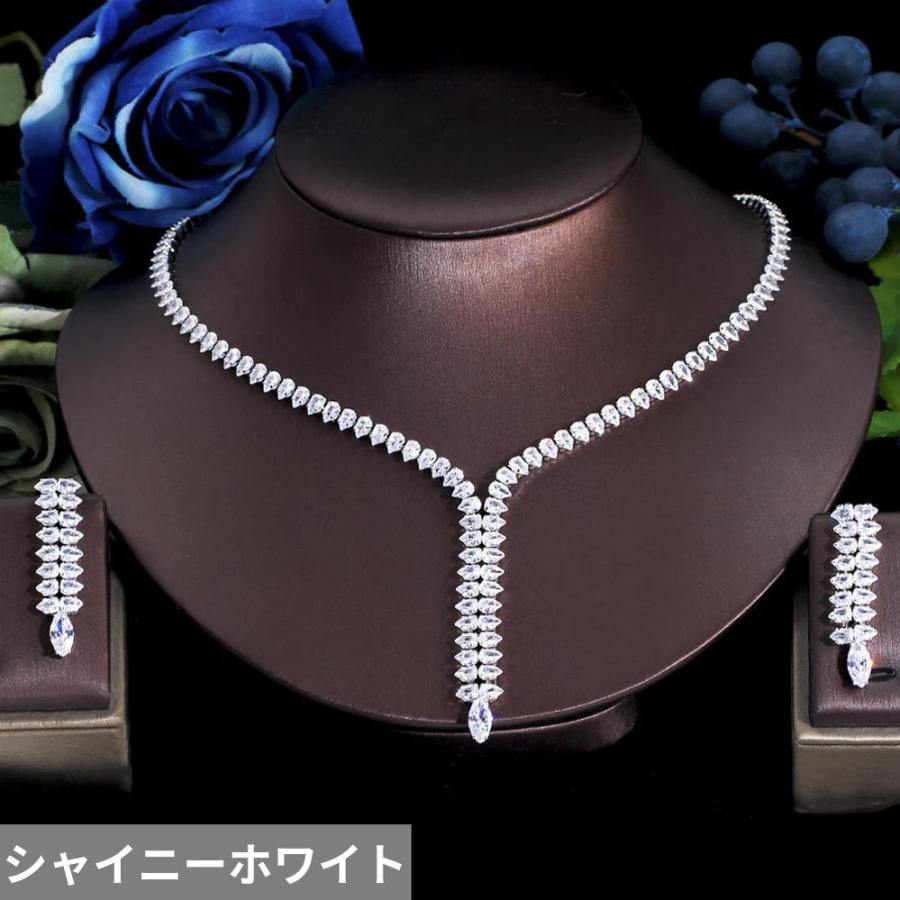 ピアス ネックレス ジルコニア ピック ロング 揺れる レディース キラキラ キュービック ジルコン 幾何学 ダングル セット_6