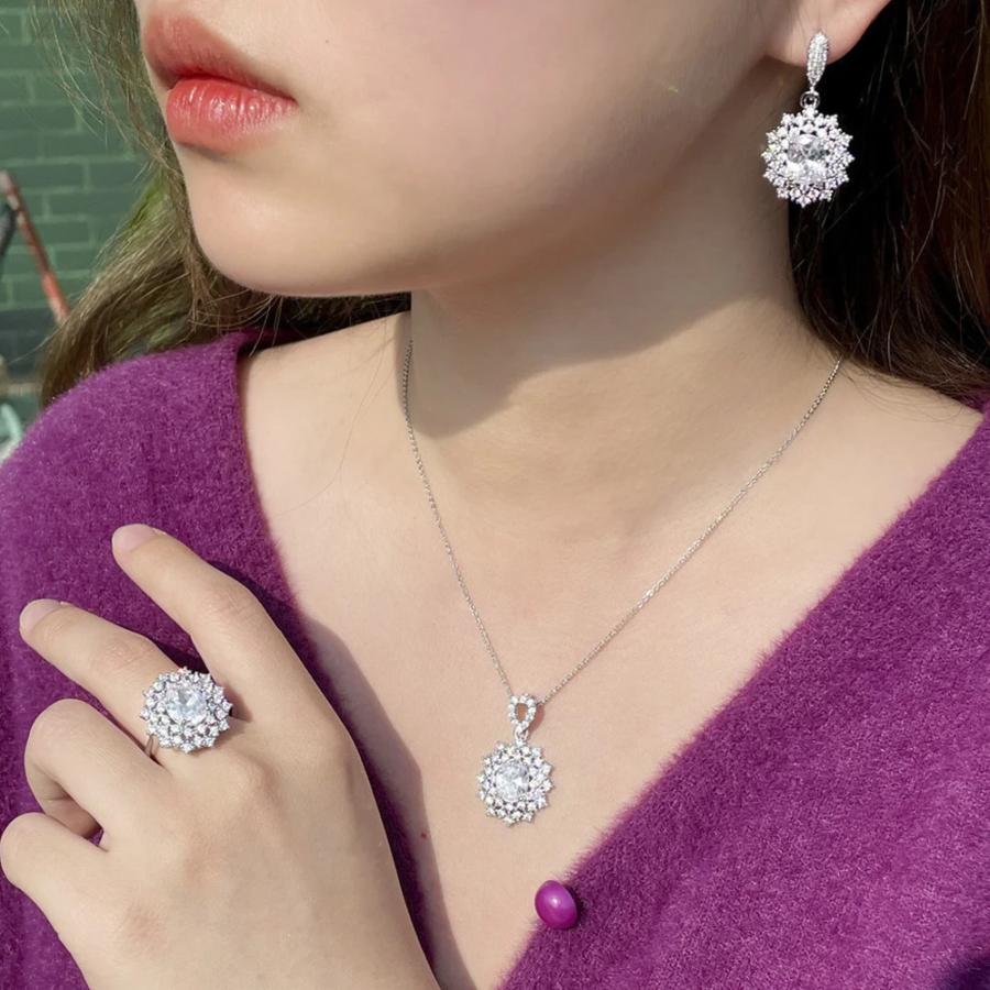 ペンダント ピアス 指輪 リング ネックレス 黄 イエロー ジルコニア ドロップ ピック レトロ リング 韓国 レディース