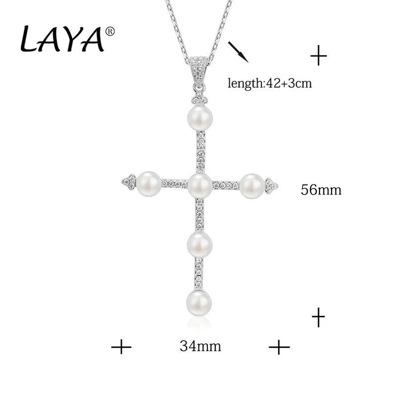 ネックレス シルバー シンプル クロス パール リング レディース 925 スターリング ファッション 新しい ナチュラル フレッシュ 水_3