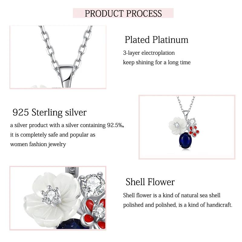 ネックレス 白 ホワイト 花 フラワー ジルコニア シルバー シェル リング レディース 貝殻 シャイニング ジルコン ハンドメイド_3