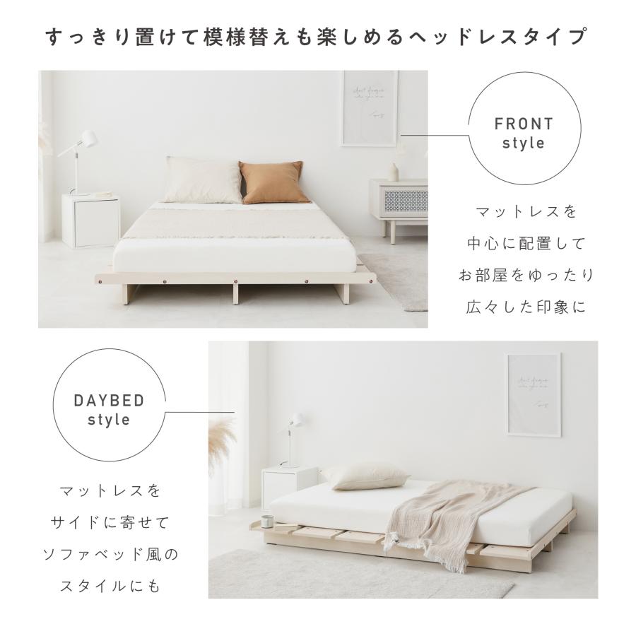 ダブル】ベッド ベッドフレーム すのこベッド ヘッドボードなし 宮なし ダブルベッド ロータイプ 耐久性 通気性 頑丈 おしゃれ シンプル ...
