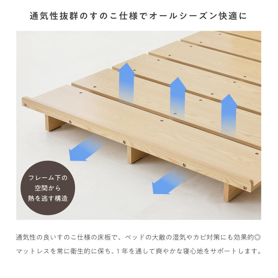 ベッドフレーム　すのこベッド　シングルサイズ　シングルベッド　ナチュラル Amazon｜萩原 ベッドフレーム すのこベッド シングル 【敷布団が