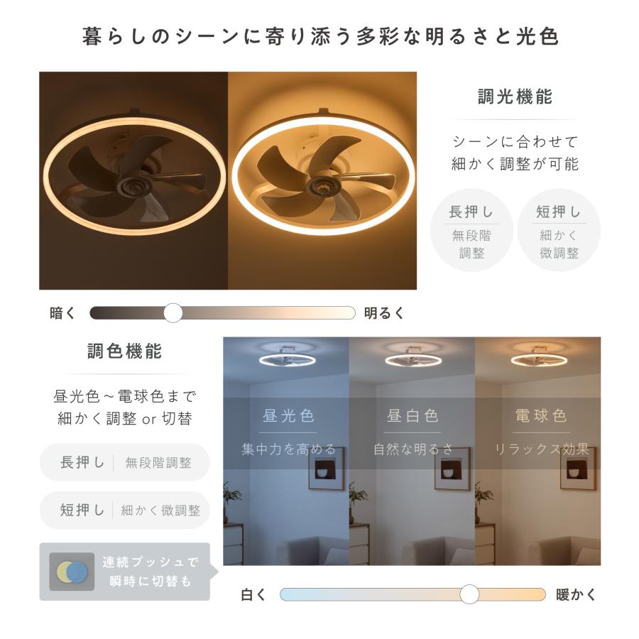VENTOTA シーリングファンライト リモコン付き 調光調色 扇風機 天井