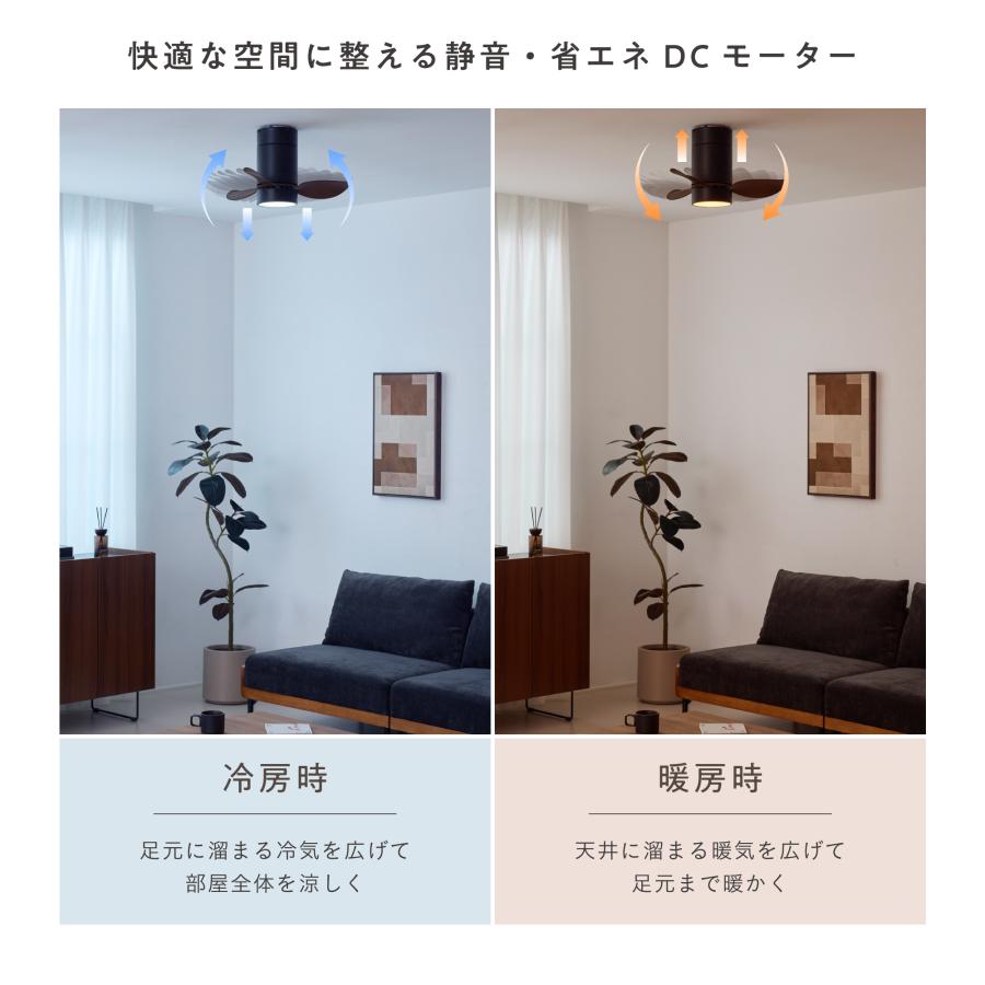 VENTOTA シーリングファンライト リモコン付 調光調色 小型 LED照明