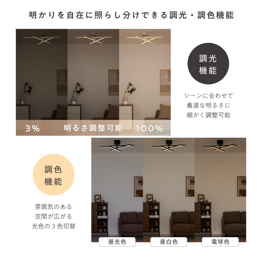 VENTOTA シーリングライト LED 天井照明 調光 調色 リモコン付き 北欧