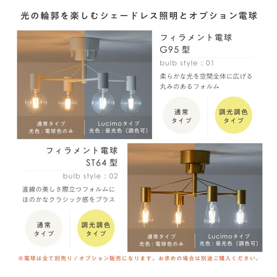 VENTOTA シーリングライト 4灯 天井照明 角度調節可能 間接照明 E26