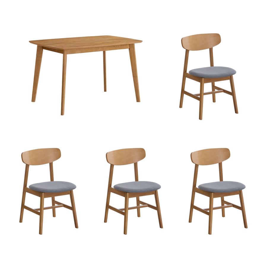 ダイニングセット 5点セット 4人掛け 幅120cm 4人用 テーブル ダイニングチェア クッション付き 食卓セット シンプル 木目調 北欧 おしゃれ モダン 安定 Chiano_1