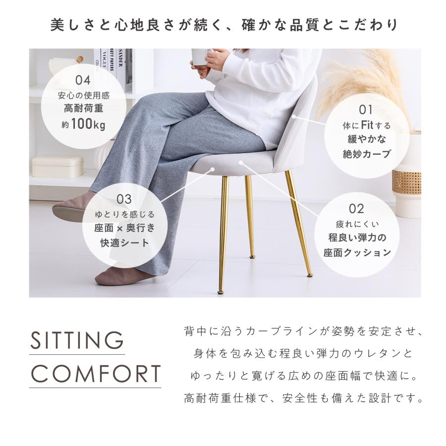 VENTOTA ダイニングチェア 2脚セット おしゃれ 肘なし 食卓椅子 イス