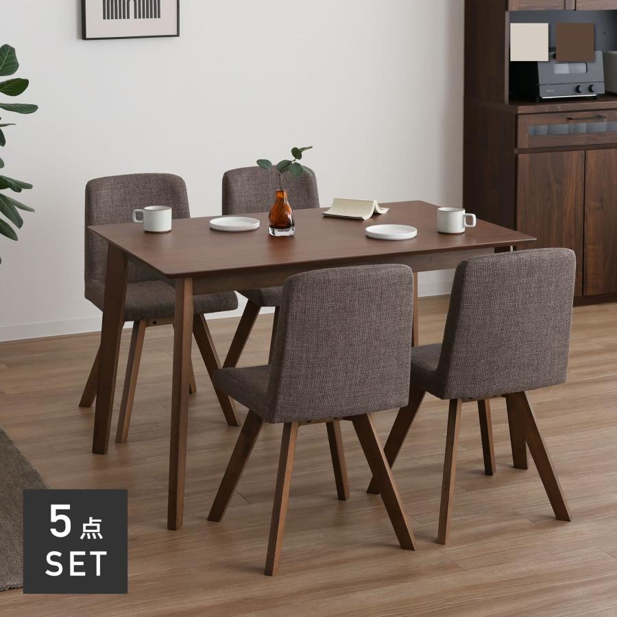 【５点セット】 ダイニングセット 4人 4人用 幅120cm ウッド 北欧 ナチュラル チェア テーブル ダイニング 木製 木目調 食卓 高さ72cm VENTOTA Mesa-120t-5aの画像