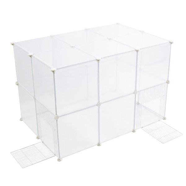 【お得】自由度の高い収納ラック ペットフェンス 透明パネル60枚 35×35cm recommendo_b8-petfence3