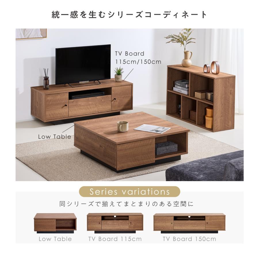 VENTOTA 昇降式テーブル 80×80cm 正方形 ローテーブル センター