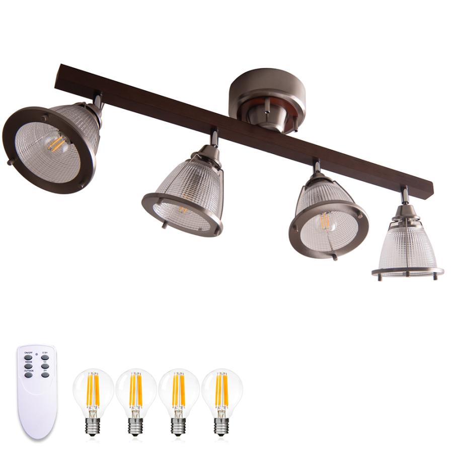 【廃番】ライト 4灯 6畳 8畳 おしゃれ リモコン 電球色 LED 電球 付 天井 照明 器具 モダン かっこいい カフェ 寝室 Musa | VENTOTA | 01