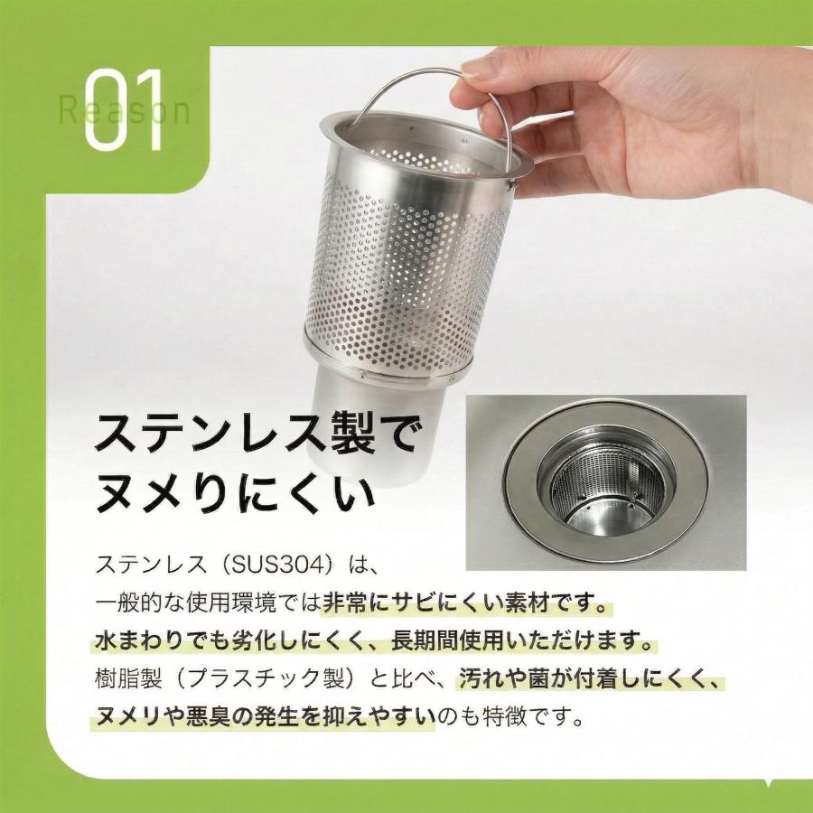 全部 ステンレス 排水口 ゴミ受け 78mm スリム型 小型シンク 小型キッチン 業務用流し台 ゴミかご 排水溝 LuLuPaL 水切りかご 8cm | レクタングル（ASHFORD） | 06