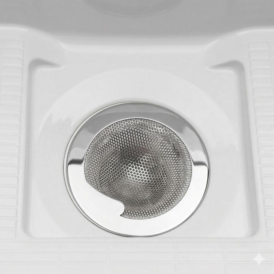 置くだけ 抗菌 ヘアキャッチャー 102mm用 ユニットバス用 日本製 KEEPFINE SUS304 排水口 お風呂 排水溝 ゴミ受け 排水口 パンチング 隙間なし | KEEP FINE | 11