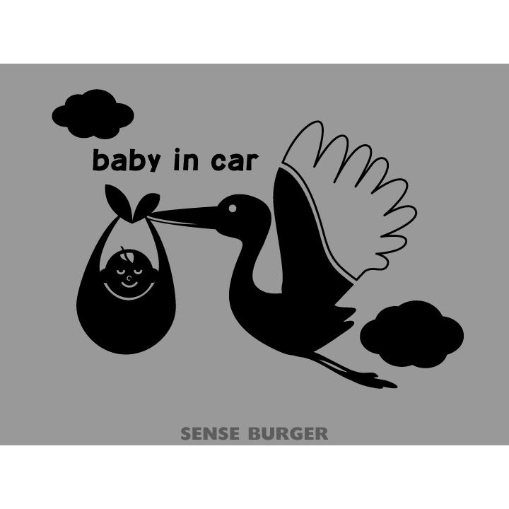 コウノトリ Baby In Car 赤ちゃん 赤子 乳児 子供 乗ってます 安全運転 安心 出産祝い 妊娠 出産 妊婦 カーステッカー シール オシャレ ドライブサイン 車 Sti011 Yadocari 通販 Yahoo ショッピング