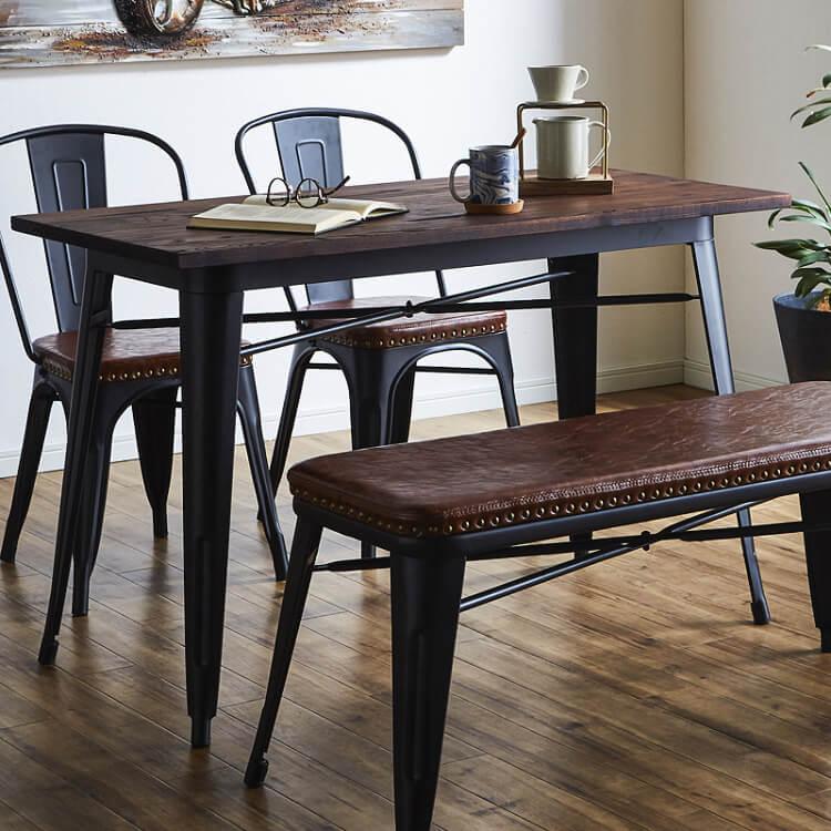 ダイニングテーブル 幅1cm メタルフレーム カフェ風 おしゃれ デザイン リビング 食卓 キッチン テーブル インテリア 家具 ダイニング テーブル単品 Da Amt 1 ファインセレクト 通販 Yahoo ショッピング