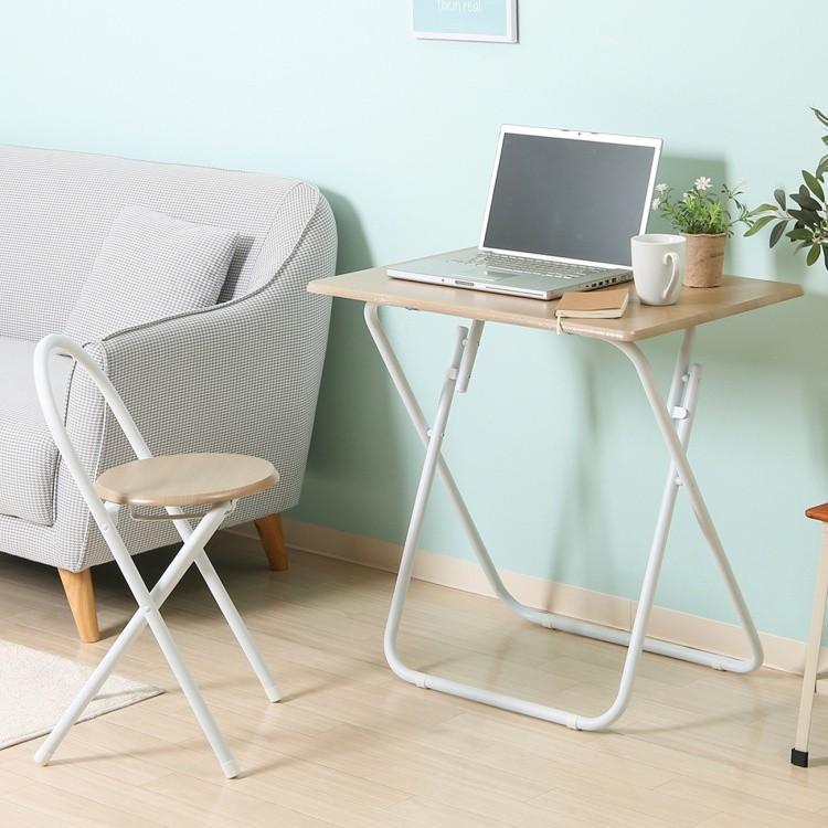 折りたたみ テーブル チェア セット 幅70ｃｍ デスク イス フリー ワーク パソコン コンパクト 収納 リビング デザイン つくえ 机 椅子 送料無料_3