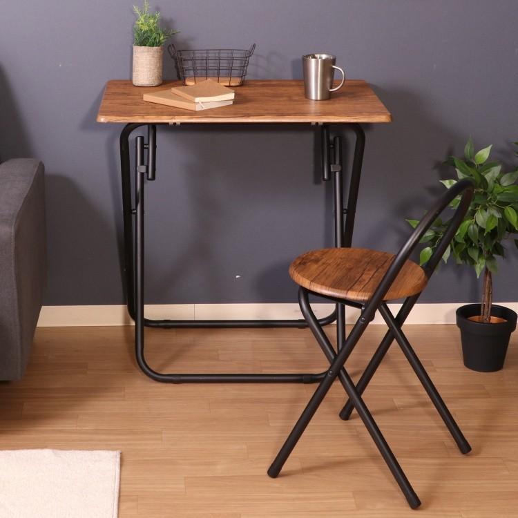 折りたたみ テーブル チェア セット 幅70ｃｍ デスク イス フリー ワーク パソコン コンパクト 収納 リビング デザイン つくえ 机 椅子 送料無料_4