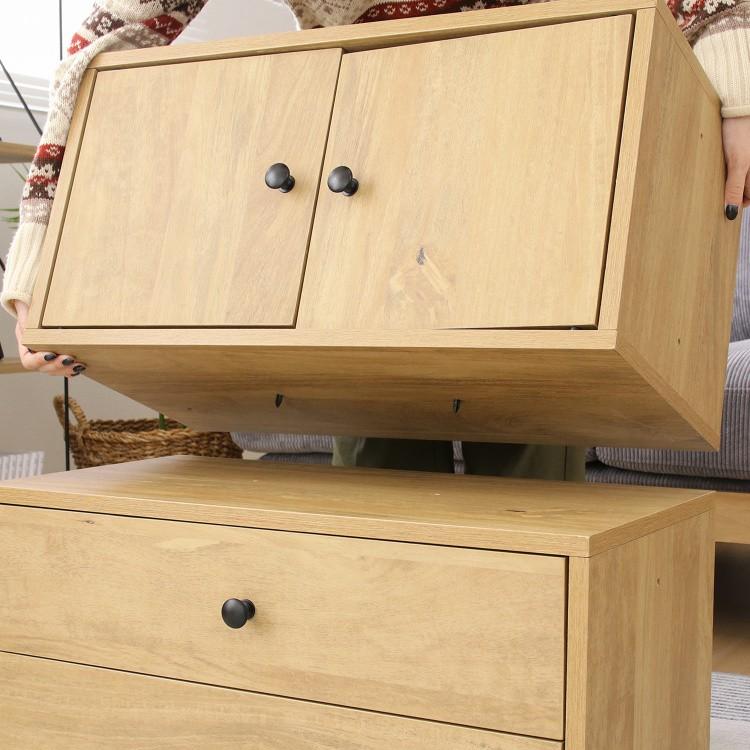 扉付き コネクトボックス 幅60cm 工具不要 簡単組立 連結 ラック 収納