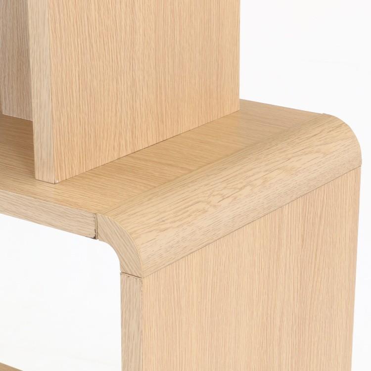 ディスプレイ ラック 4段 幅80cm S型 リビング ボード 飾り棚 キャビネット スリム オープン シェルフ 本棚 棚 収納 間仕切り インテリア 家具 送料無料の画像