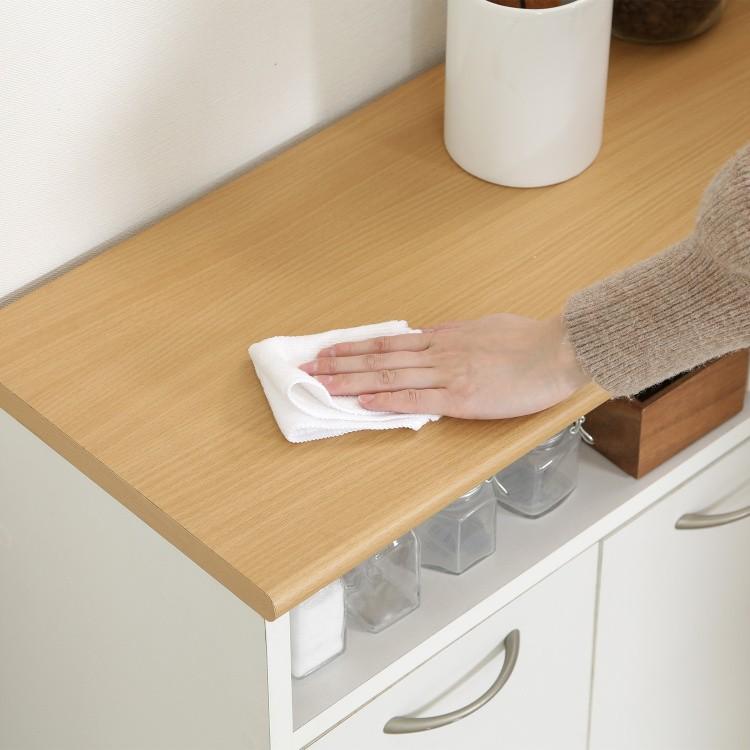 ミニ キッチンカウンター 幅80cm スリム キッチン ワゴン キャスター付